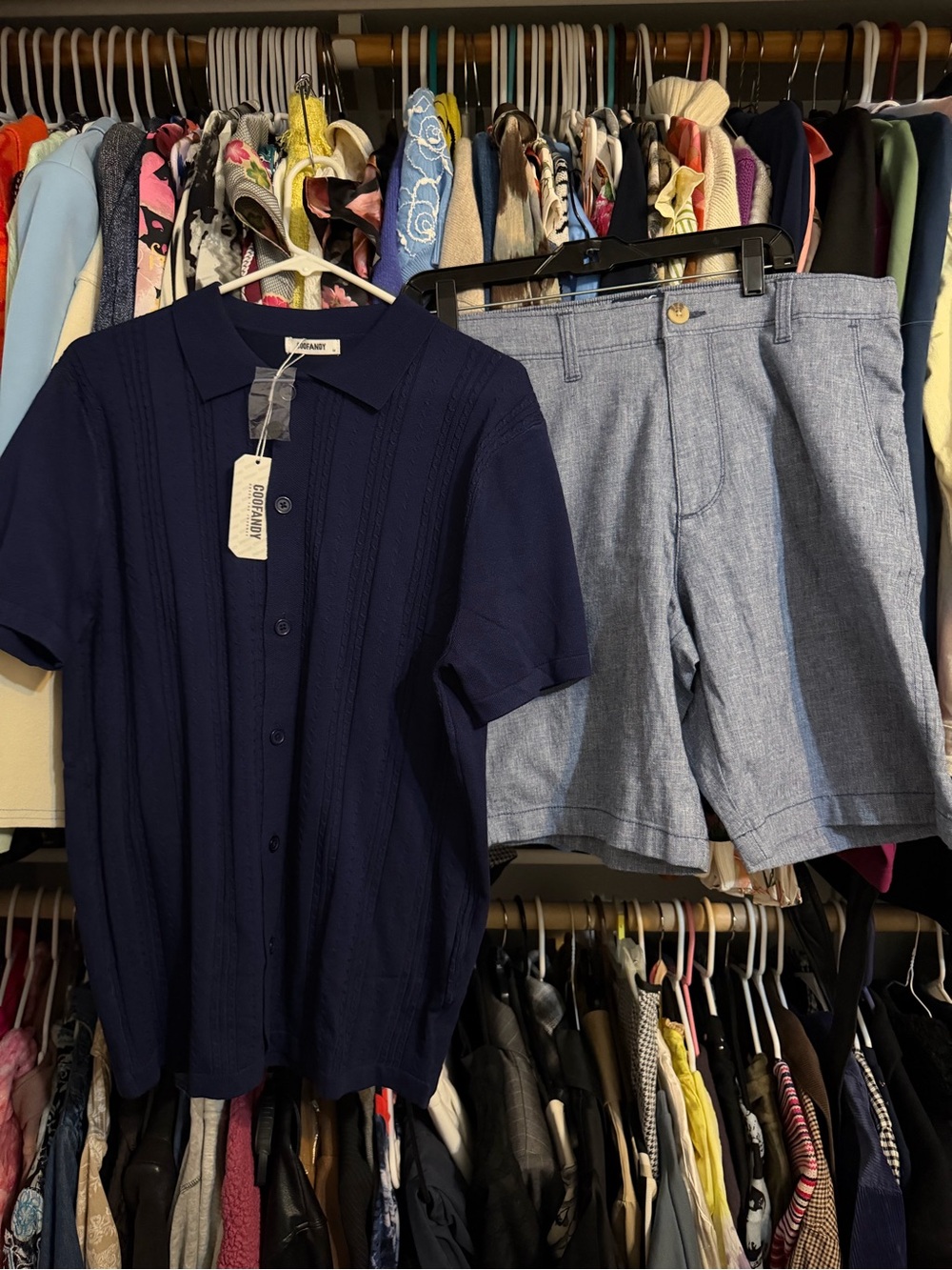 Hollister shorts and coofandy polo medium NWOT